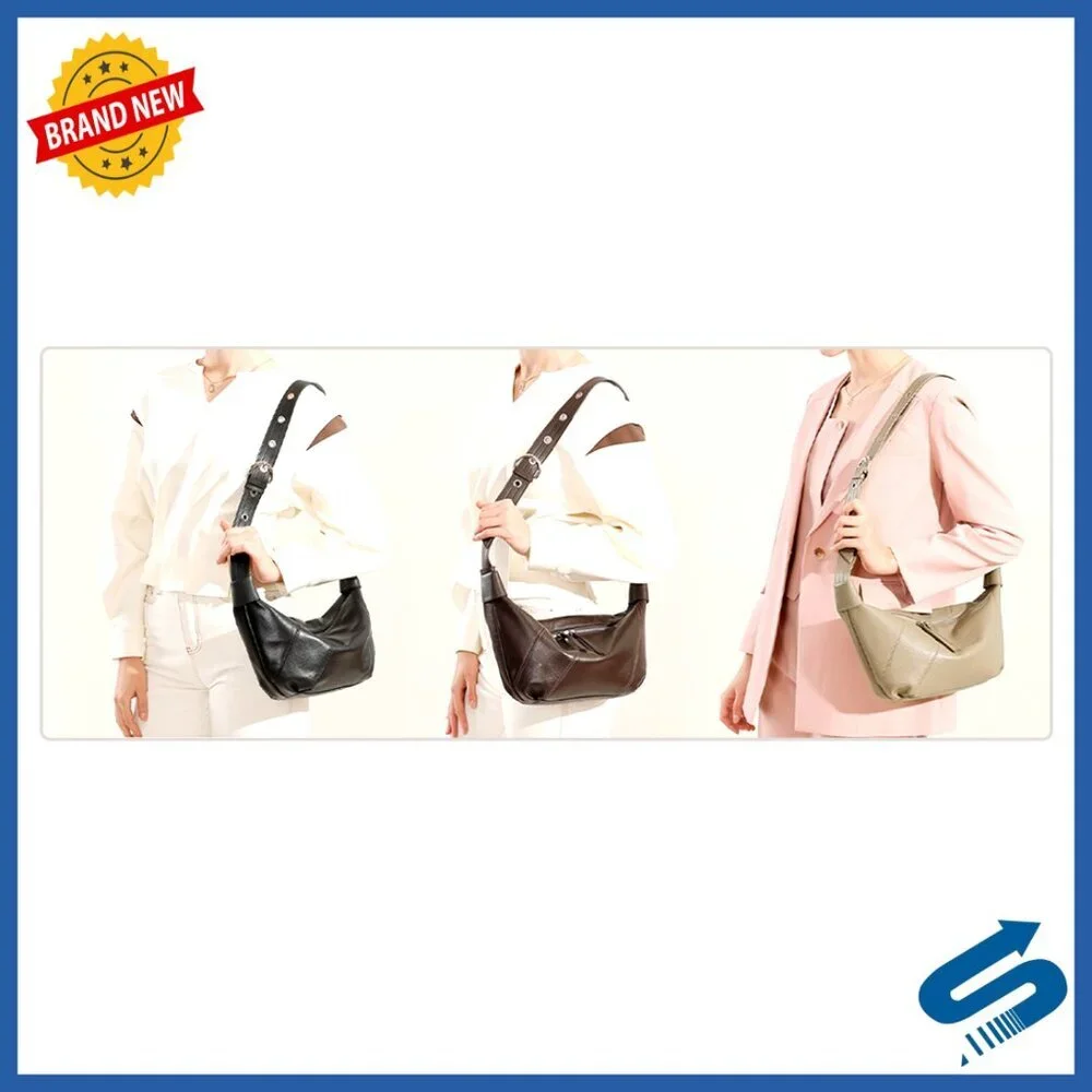 Genuine Leather Hobo Crossbody Bag Adjustable Strap Spacious Purse